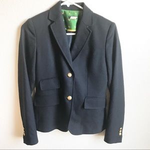 J. Crew navy blazer, gold buttons, size 0